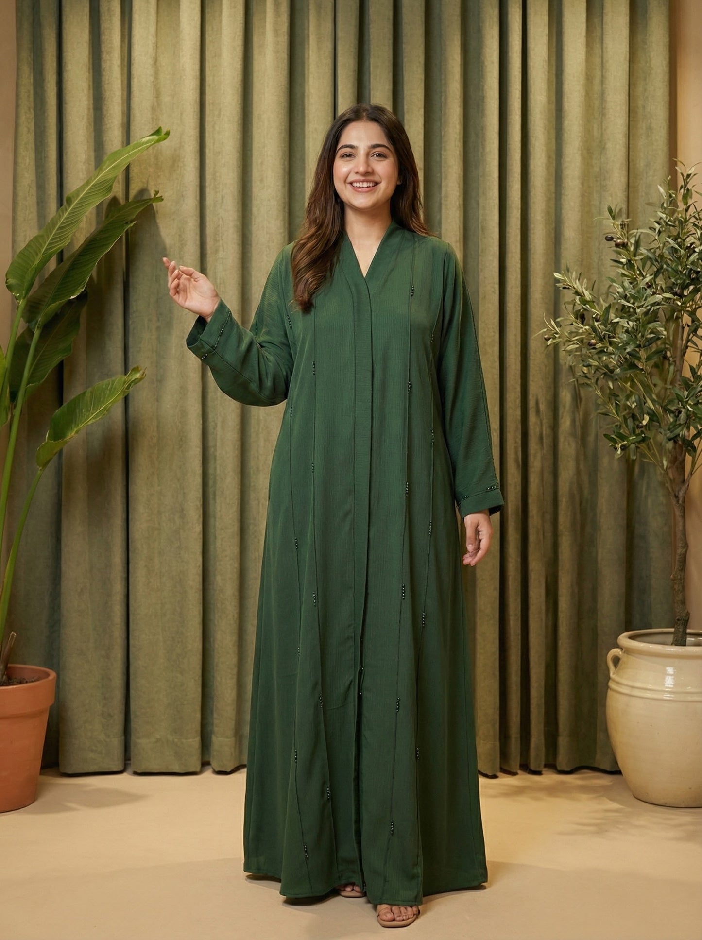 Classic Button Front Maxi Abaya