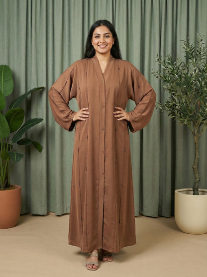 Classic Button Front Maxi Abaya