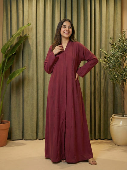 Classic Button Front Maxi Abaya
