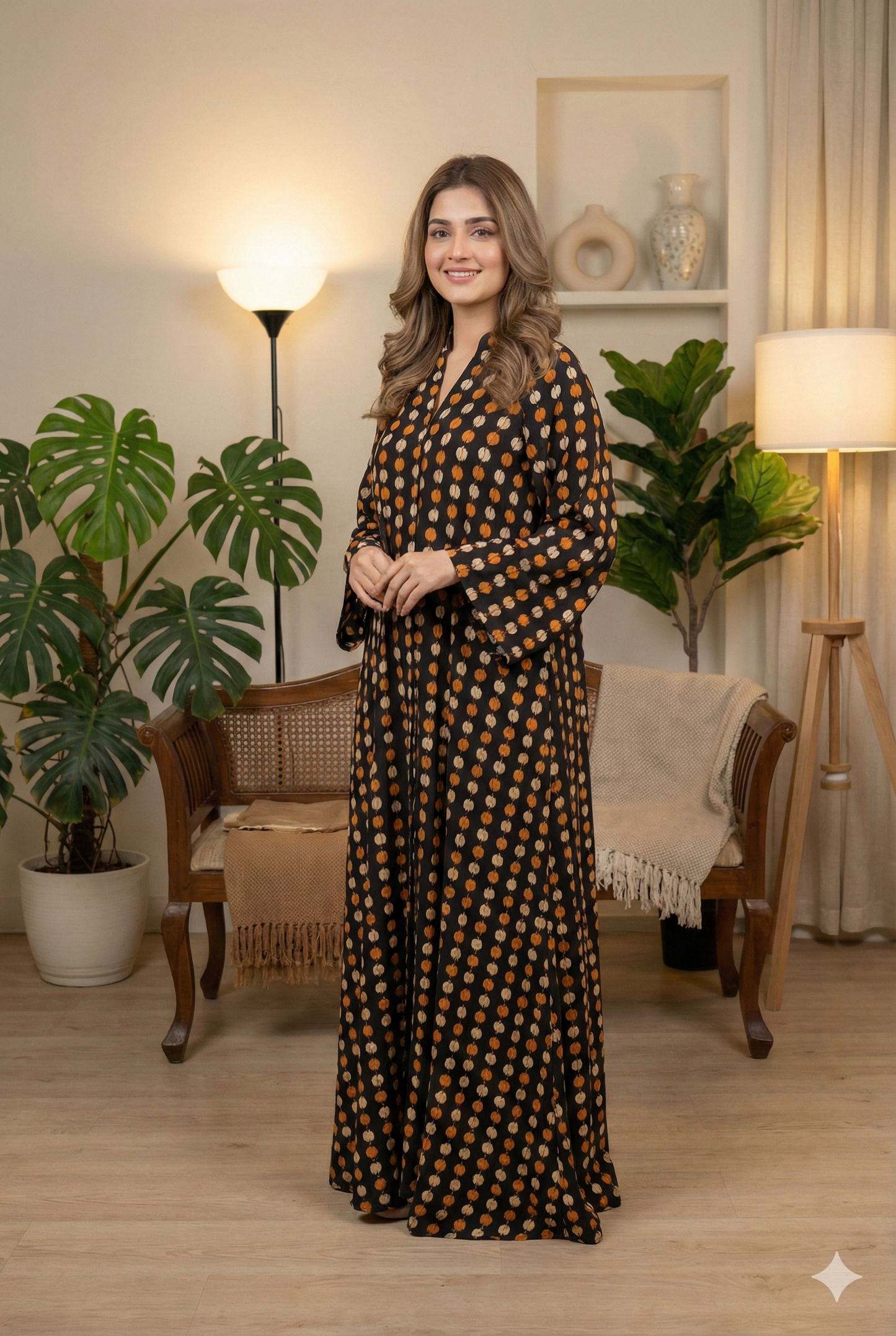 Autumn Mosaic Print Abaya