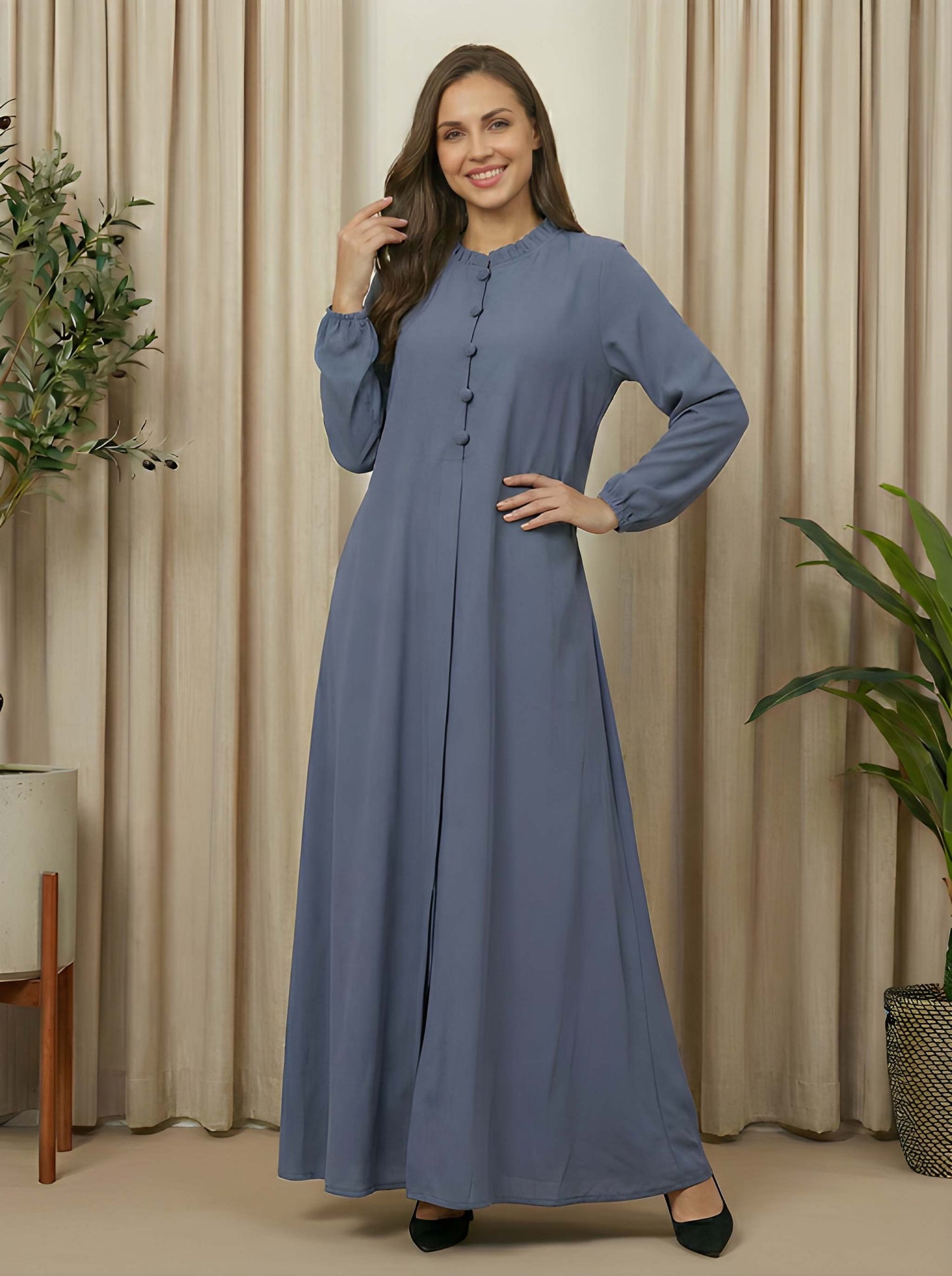Urban Frill Buttoned Abaya