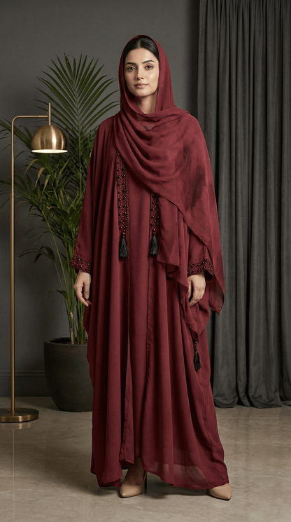 Luxe Beaded 'Upper' Kaftan Ensemble 3-Piece Set